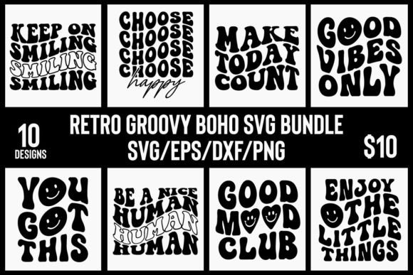 Download Retro Groovy Boho Svg Bundle Vol 1 - Svg bundle Collection