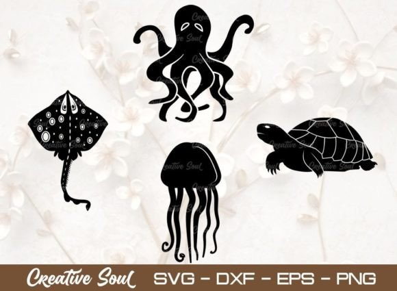 Download Sea Animal Silhouette SVG Bundle Cut - Svg bundle Collection