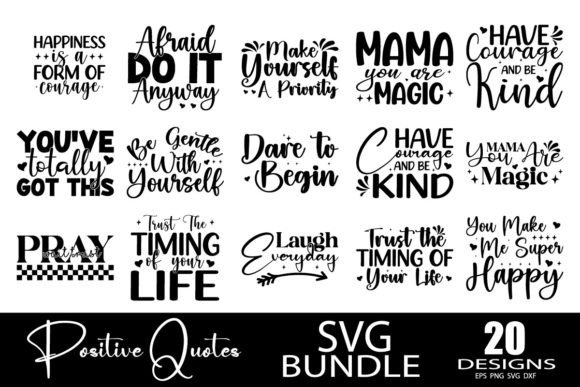 Download Positive Quotes SVG Bundle - Svg bundle Collection