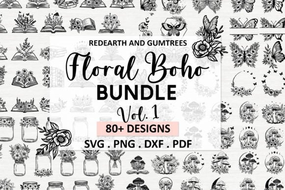 Download Floral Boho SVG Bundle,Flower Books Svg - Svg bundle Collection