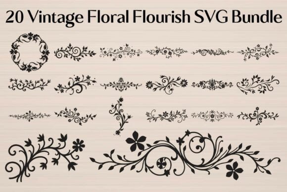 Download Vintage Floral Flourish SVG Bundle - Svg bundle Collection