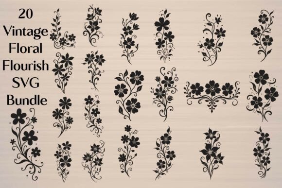 Download Vintage Floral Flourish SVG Bundle - Svg bundle Collection