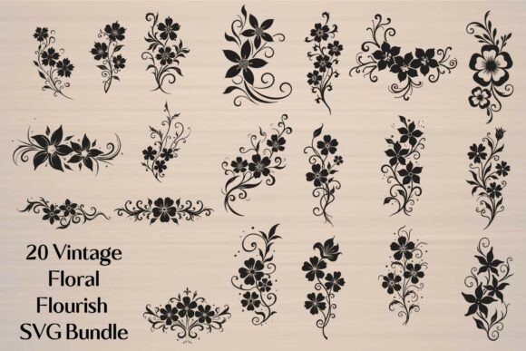 Download Vintage Floral Flourish SVG Bundle - Svg bundle Collection