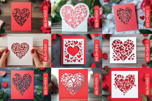 Download Paper Cut Valentine's Card SVG Bundle - Svg bundle Collection