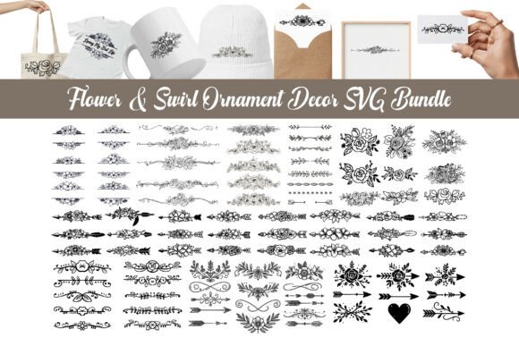 Download Flower &amp; Swirl Ornament Decor SVG Bundle - Svg bundle Collection