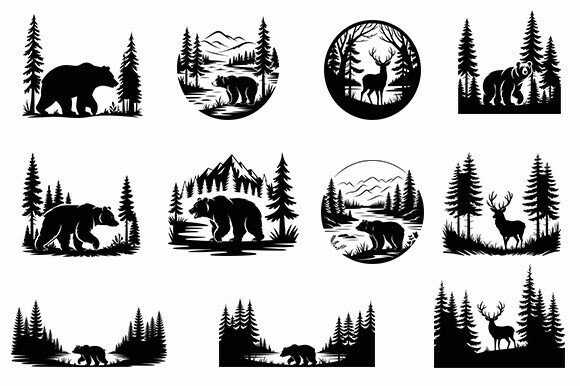 Download Forest Animal Silhouette SVG Bundle - Svg bundle Collection