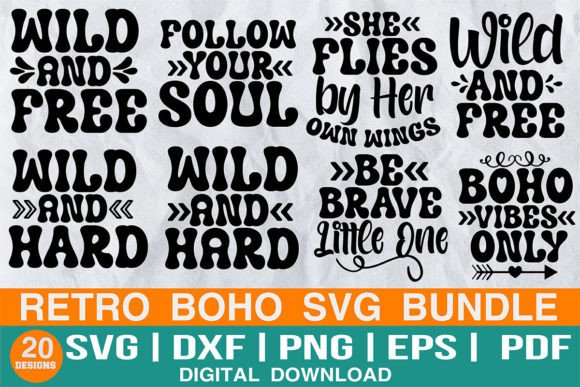 Download RETRO BOHO SVG BUNDLE - Svg bundle Collection