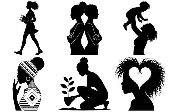 Download Afro Black Woman Silhouette SVG Bundle - Svg bundle Collection
