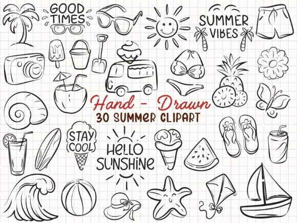 Download Summer Svg Bundle Beach Clipart Doodle - Svg bundle Collection